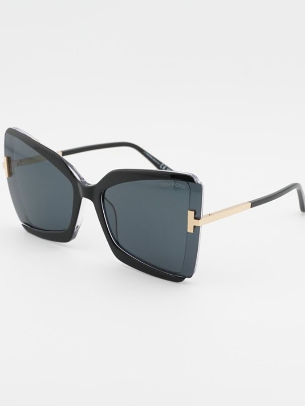 Tom Ford Gia FT0766 03A Sunglasses Black Butterfly Frame, Grey Lenses